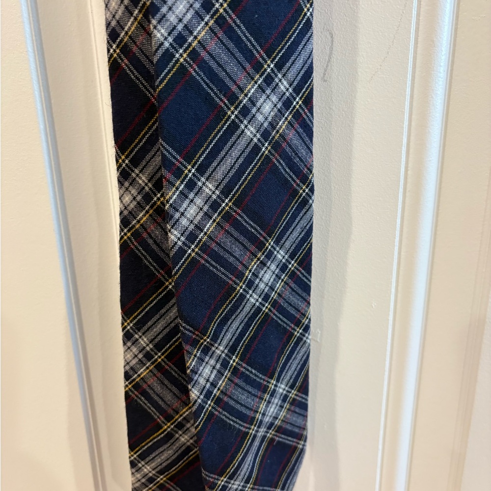 Pendleton Navy and Yellow Plaid Tie 100% wool - Picture 2 of 4